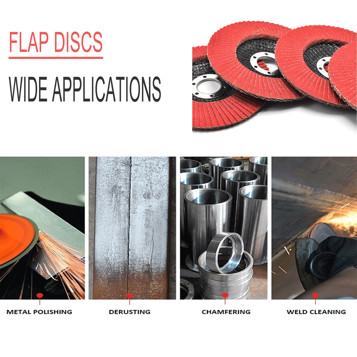 Ceramic Flap Discs - 10 Pack for Angle Grinders -7