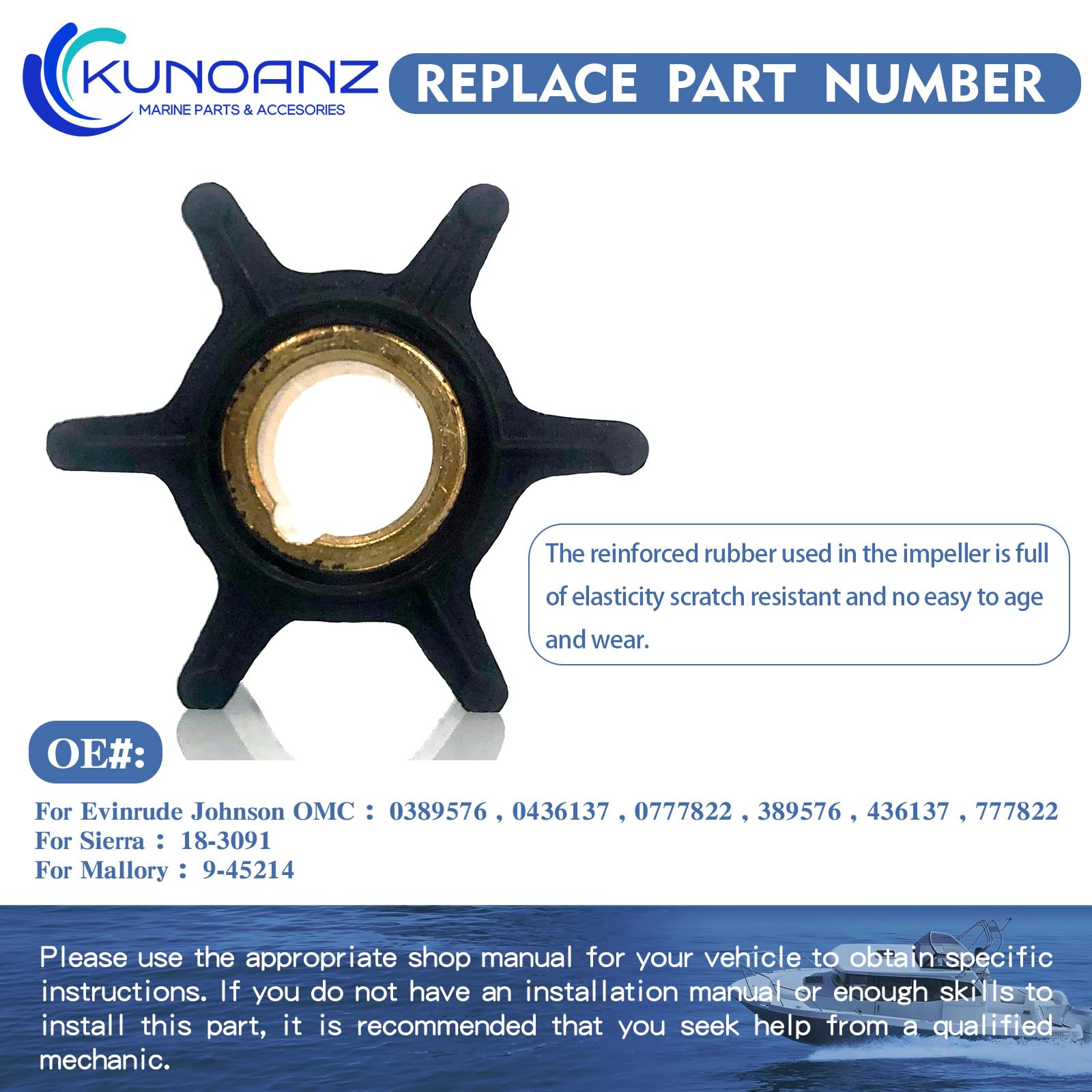 387361 763735 Water Pump Impeller For Evinrude Johnson 1.2/2/4/6 HP Outboard Sierra 18-3090 0387361 0763735 0777831 1.2HP 2HP 4HP 6HP