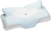 Vista 10 de Almohadas cervicales de espuma viscoelástica Elviros para el dolor de cuello y hombros, almohada para el cuello para dormir, almohadas para dormir