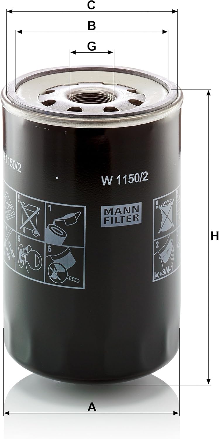 Mann Filter W1150/2 Spin-On Oil Filter