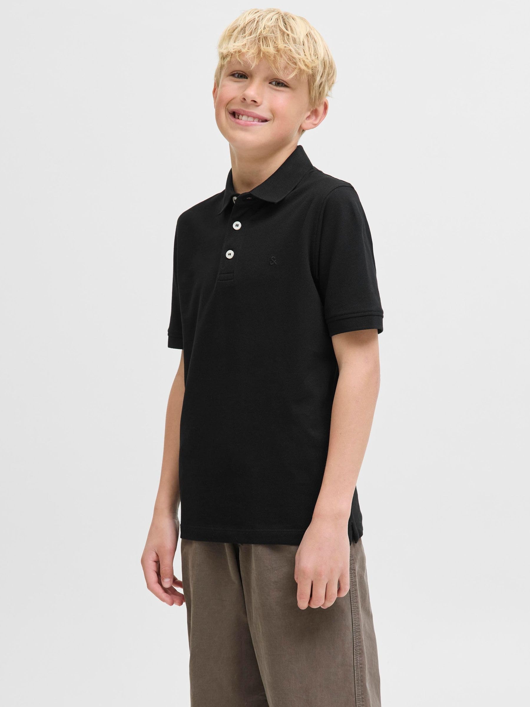 JACK & JONES Jjepaulos Polo Ss Noos Jnr, czarny, 164