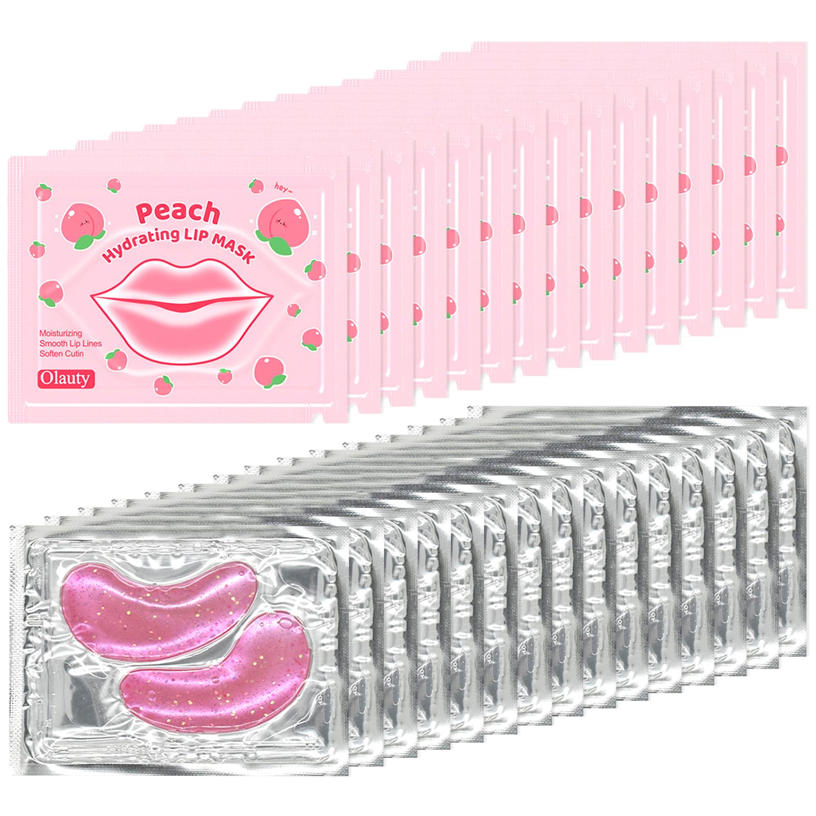 30 Pairs Eye Mask & Lip Mask,Under Eye Patches for Puffy Eyes,Moisturizing Spa Labial Lip Masks,Reducing Fine Lines,Graduation Gifts,Bridesmaid Gifts,Bachelorette Party Favors,Bulk Gifts for Women