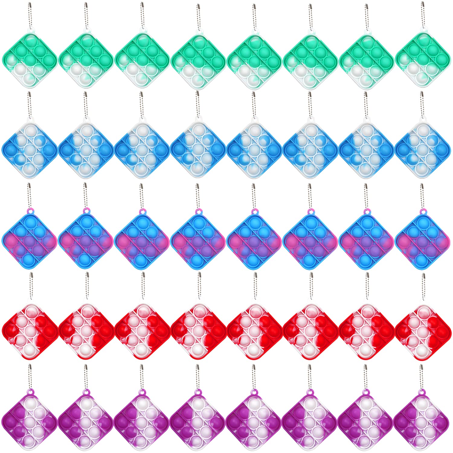 40PCS Mini Pop Fidget It Toy Pack, Stress Relief Hand Toys Keychain, Push Pop Bubble Wrap Simple Fidget Toy, Anti-Anxiety Office Desk Toys for Kids Adults, Decompression Toys Suitable for All Ages …