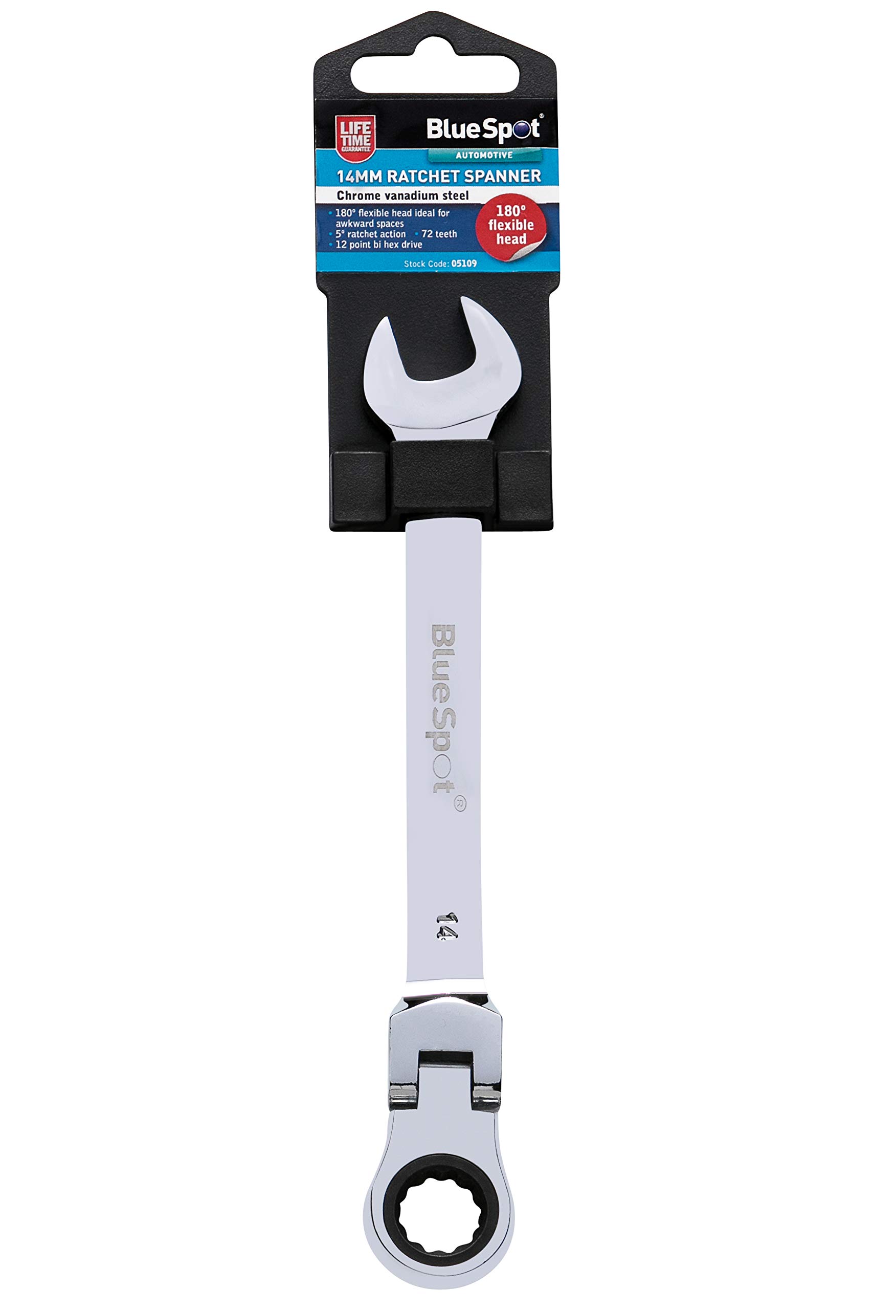 Bluespot Flexible Head Ratchet Spanner 14mm