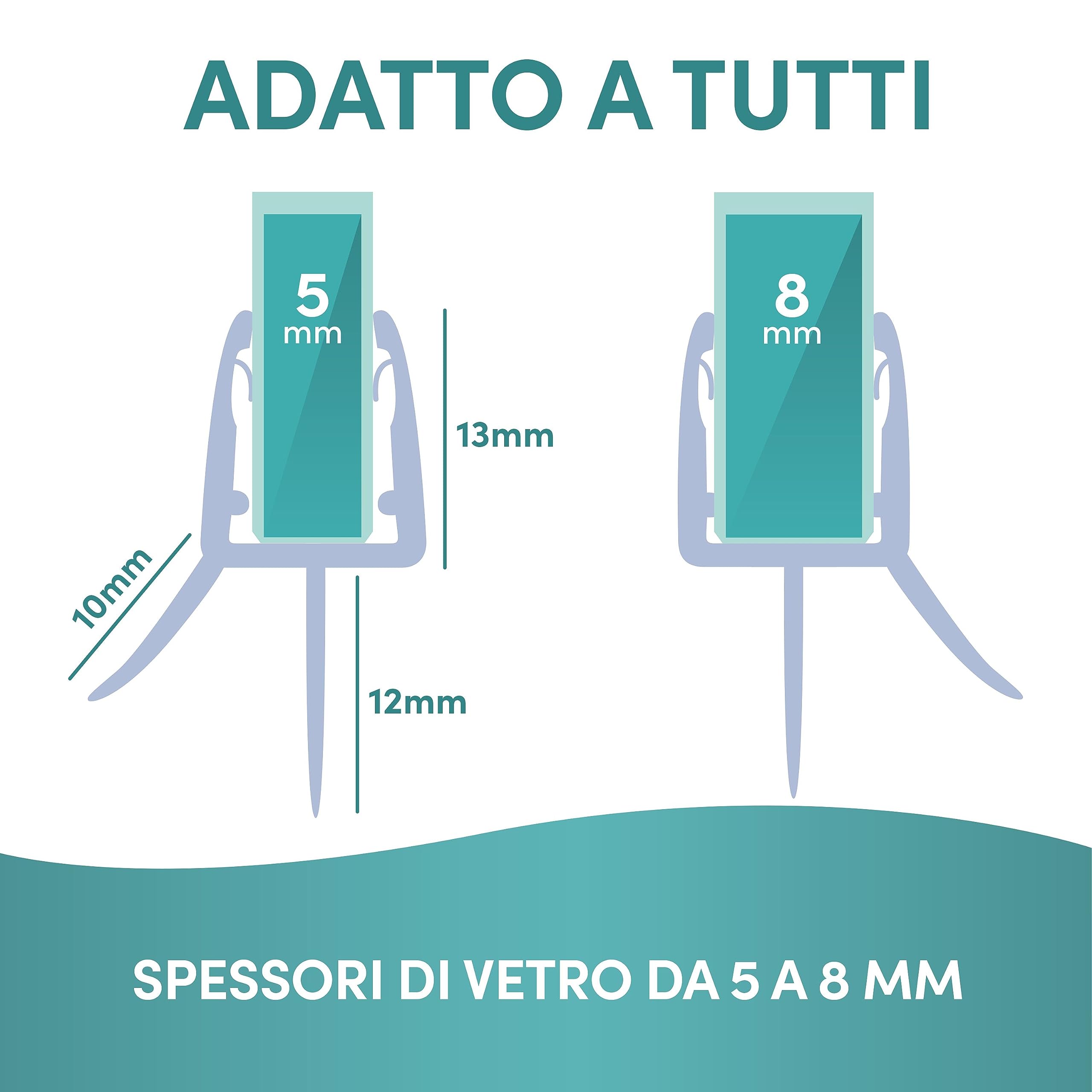 Engelbach® Guarnizione Doccia Sottoporta - Per porte in vetro 5-8 mm - Profilo in gomma extra spesso - Impermeabile e facile da installare