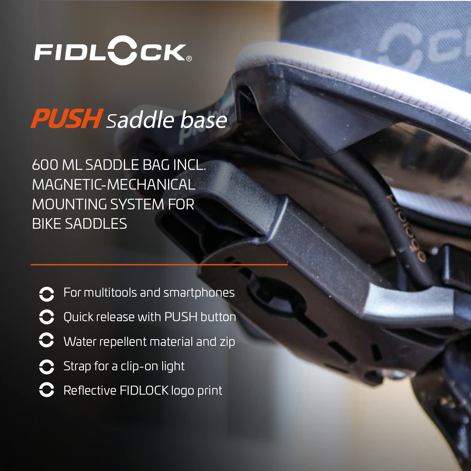 Fidlock Uniseks – dla dorosłych PUSH saddle base, czarne, One Size