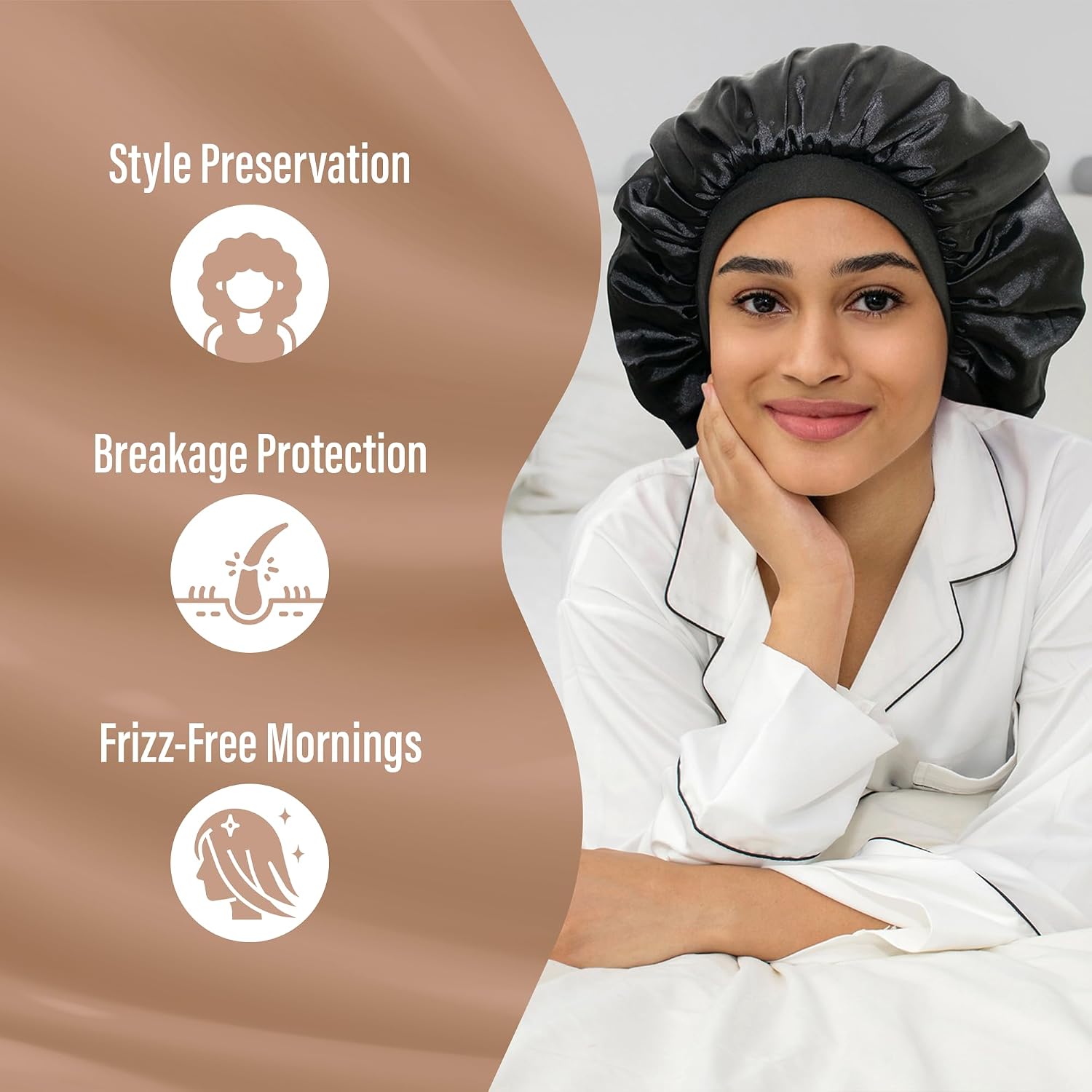 CAPLORD Silk Satin Bonnet for Men Women Hair Bonnets for Sleeping, Sleep Bonnet for Natural Curly Hair Unisex Satin Cap