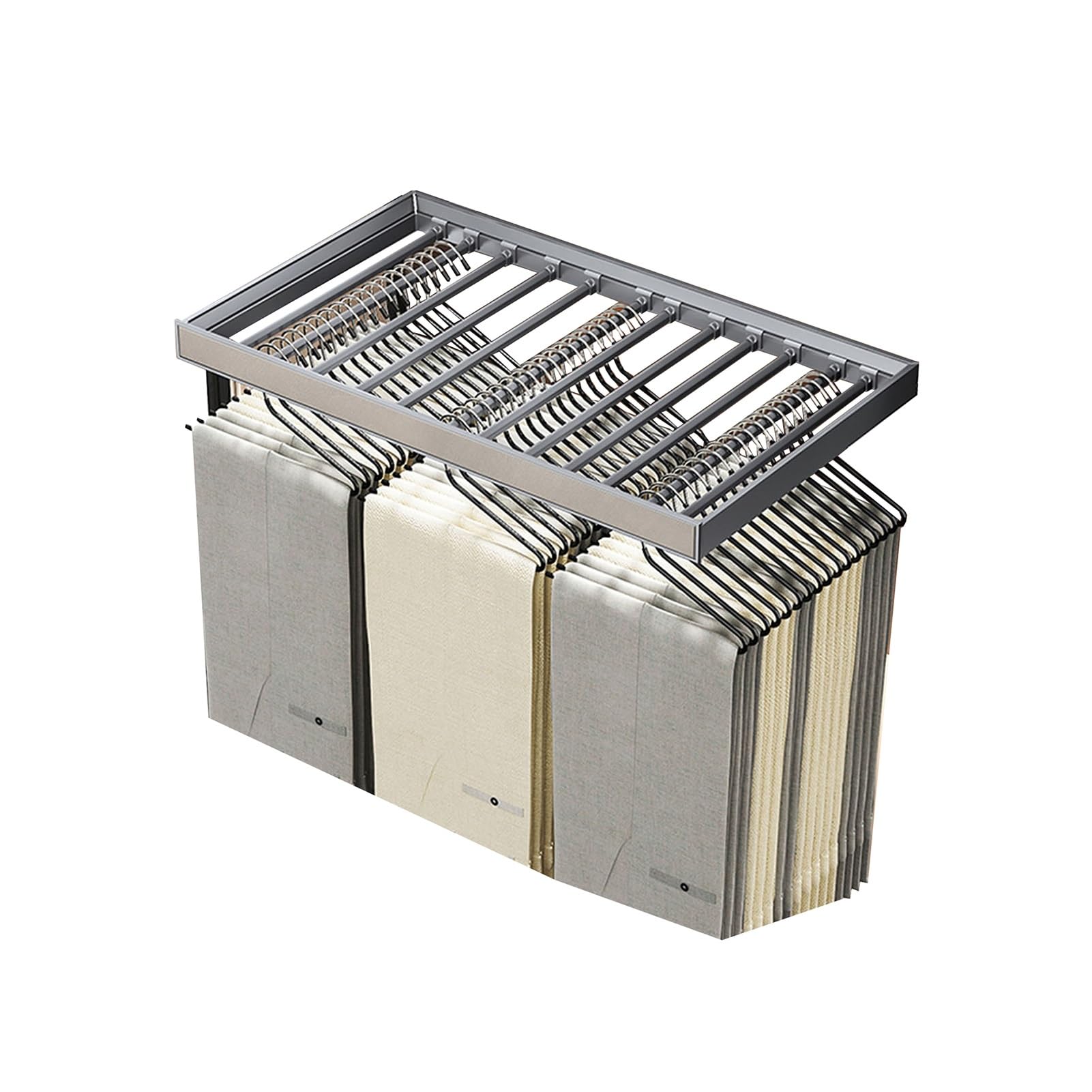 Wysuwany wieszak na spodnie ze stopu aluminium, ABS