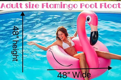 Miniatura 3 de GiftExpress Flotador inflable para piscina de flamenco, de 48 pulgadas, juguetes de fiesta de natación, flotantes de playa, piscina de verano para