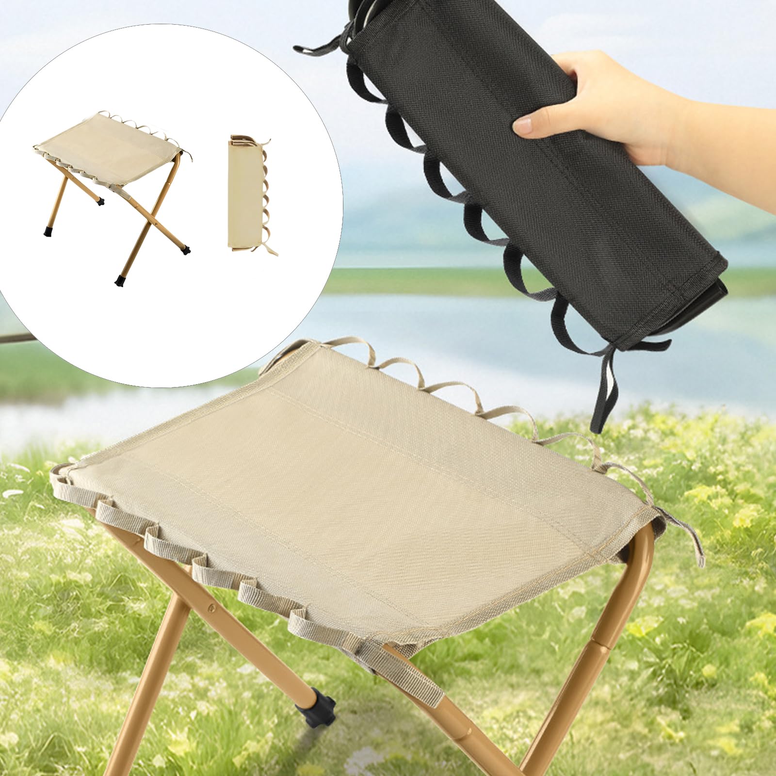 Lot De 2 Tabourets De Camping Pliants – Tissu Oxford Imperméable, Cadre Acier, 120 Kg De Charge, Sac De Transport Inclus, Pour Randonnée, Pêche, Pique-nique