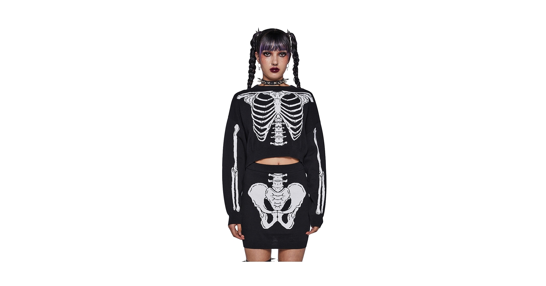 TKKWI_HER  Dolls Kill X-Ray Vision Knit Skirt Set by Trickz N' Treatz