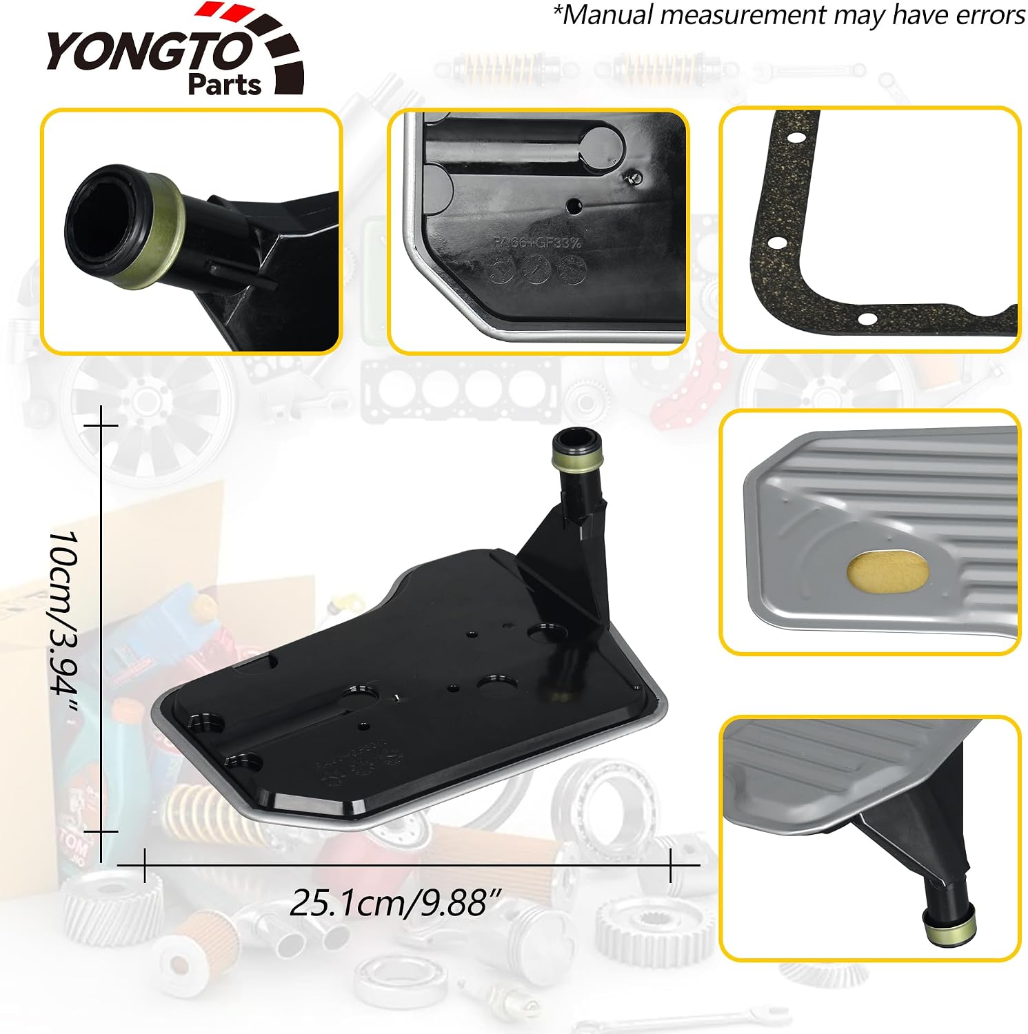 24200796 TF289 Automatic Transmission Filter Oil Pan Kit Compatible with Chevrolet Avalanche Silverado Tahoe, GMC C1500 K1500 Sierra, Buick Rainier, Cadillac Replace OE 25174487 24229186