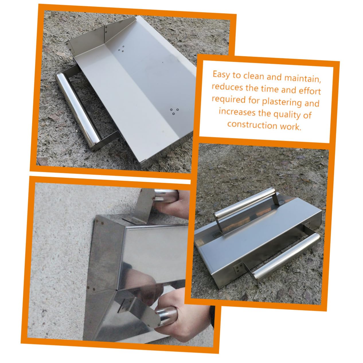 BESTonZON Cazzuola Per Cemento Strumento Di Finitura Per Calcestruzzo Utensile Per Bordatura Del Cemento Spatola Per Polvere Da Muro Utensili Manuali Per Muratore