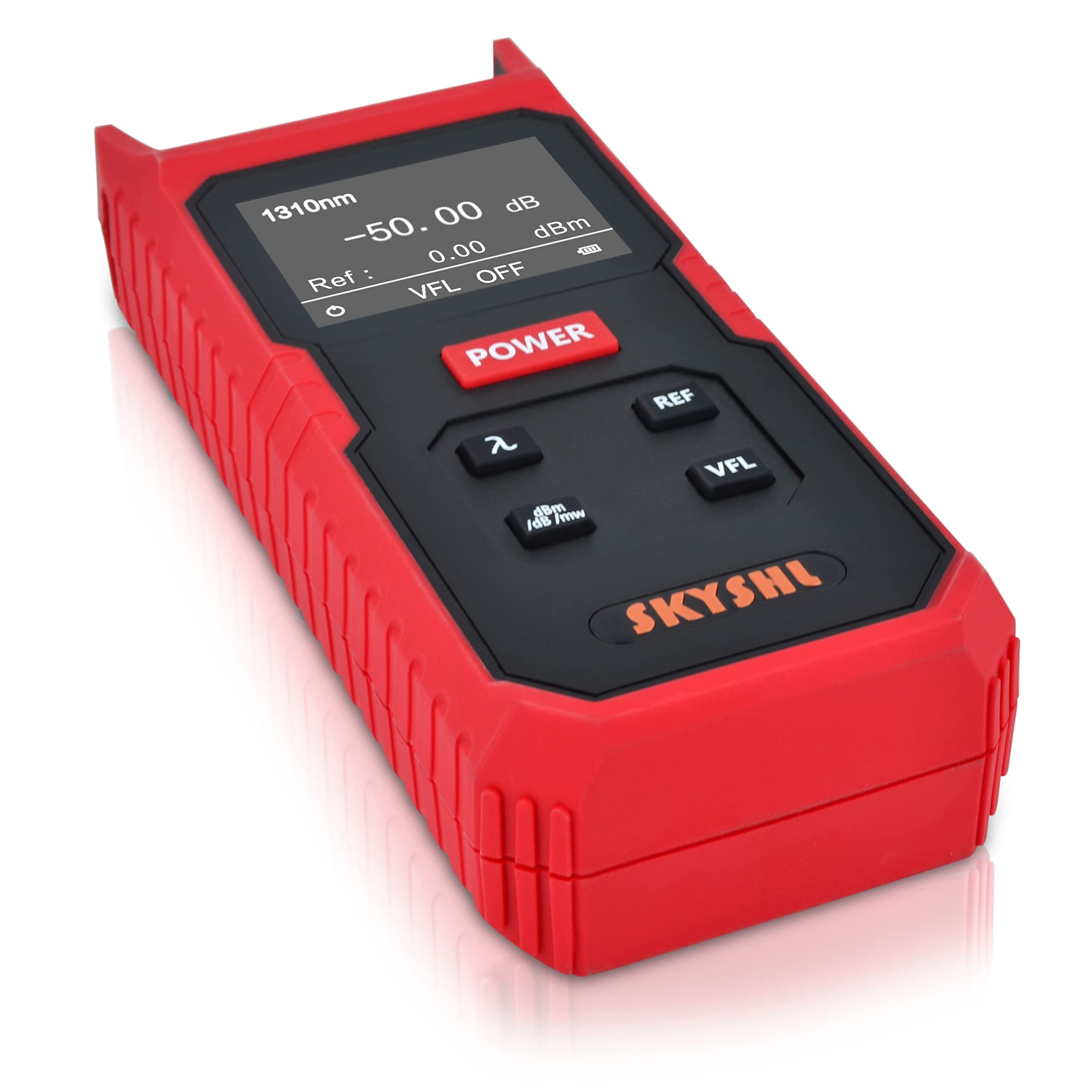800nm~1700nm Misuratore di Fibra Ottica Potenza(VFL Integrato) -50~+26dBm Optical Fiber Power Meter con Connettore Universale da 2,5mm,SC,FC,LC UPC Adattatore(SS101PVC)