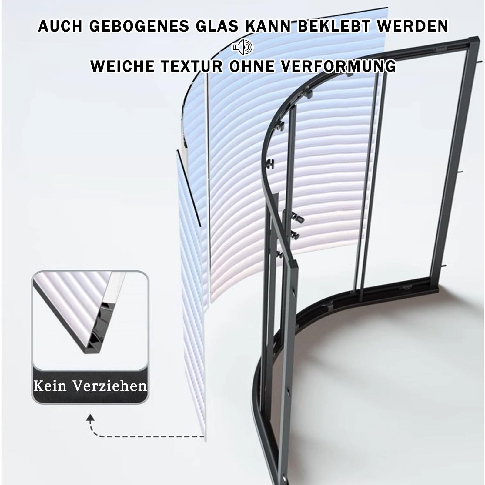 Blickdicht Fensterfolie Selbsthaftend Scheibenfolie Sichtschutzfolie Statischer Film Ohne Klebstoff Wiederverwendung Vertikale Streifen Muster Milchglasfolie Dekor Folie für Küche Schiebetüren