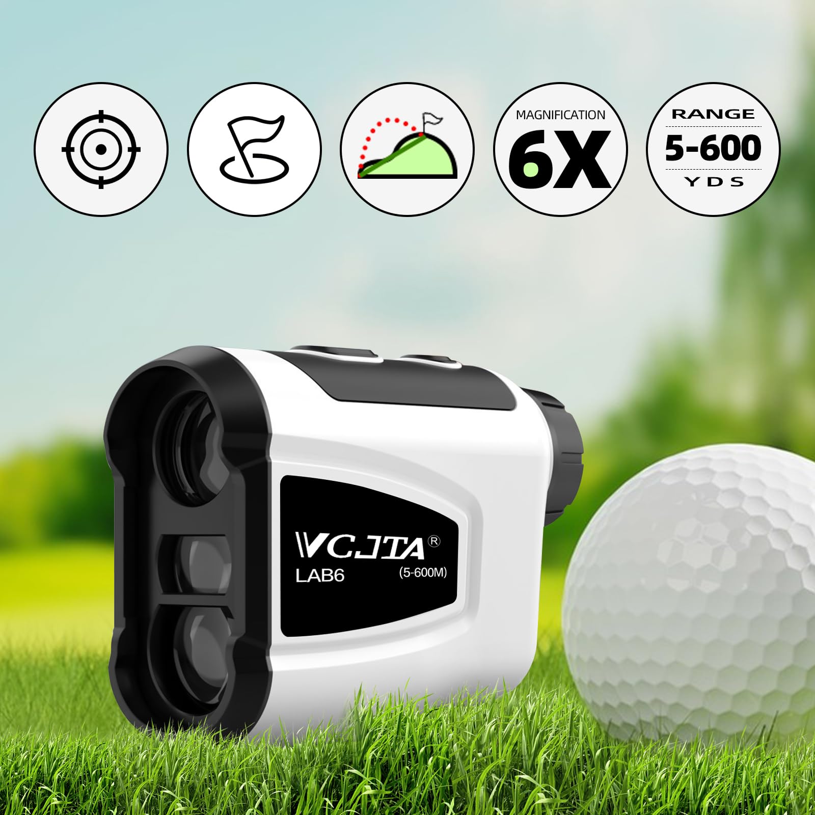 VCJTA Golf Rangefinder - High Precision Laser Range Finder for Golfing, Shooting & Hunting - Perfect Golf Accessories for Men with Slope Technology 650 Yard