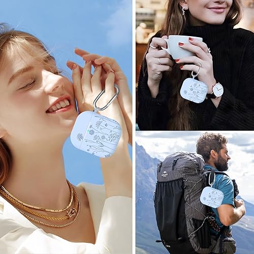 Miniatura 8 de Funda compatible con AirPods de 21 generación, funda de silicona suave grabada con llavero para Apple AirPod 2 y 1, LED frontal visible, regalo de