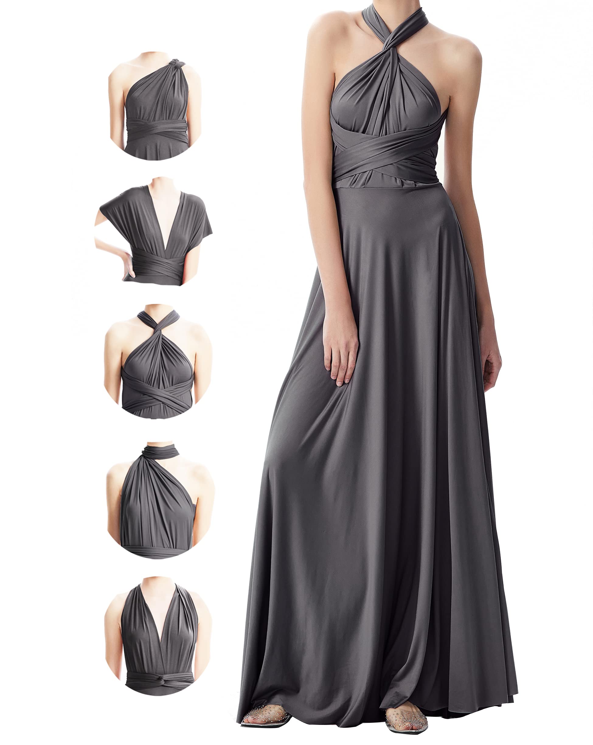 Vestidos infinitos para damas de honor, vestidos de invitada de boda para mujer, vestido cruzado de talla grande, vestido largo convertible multidirección