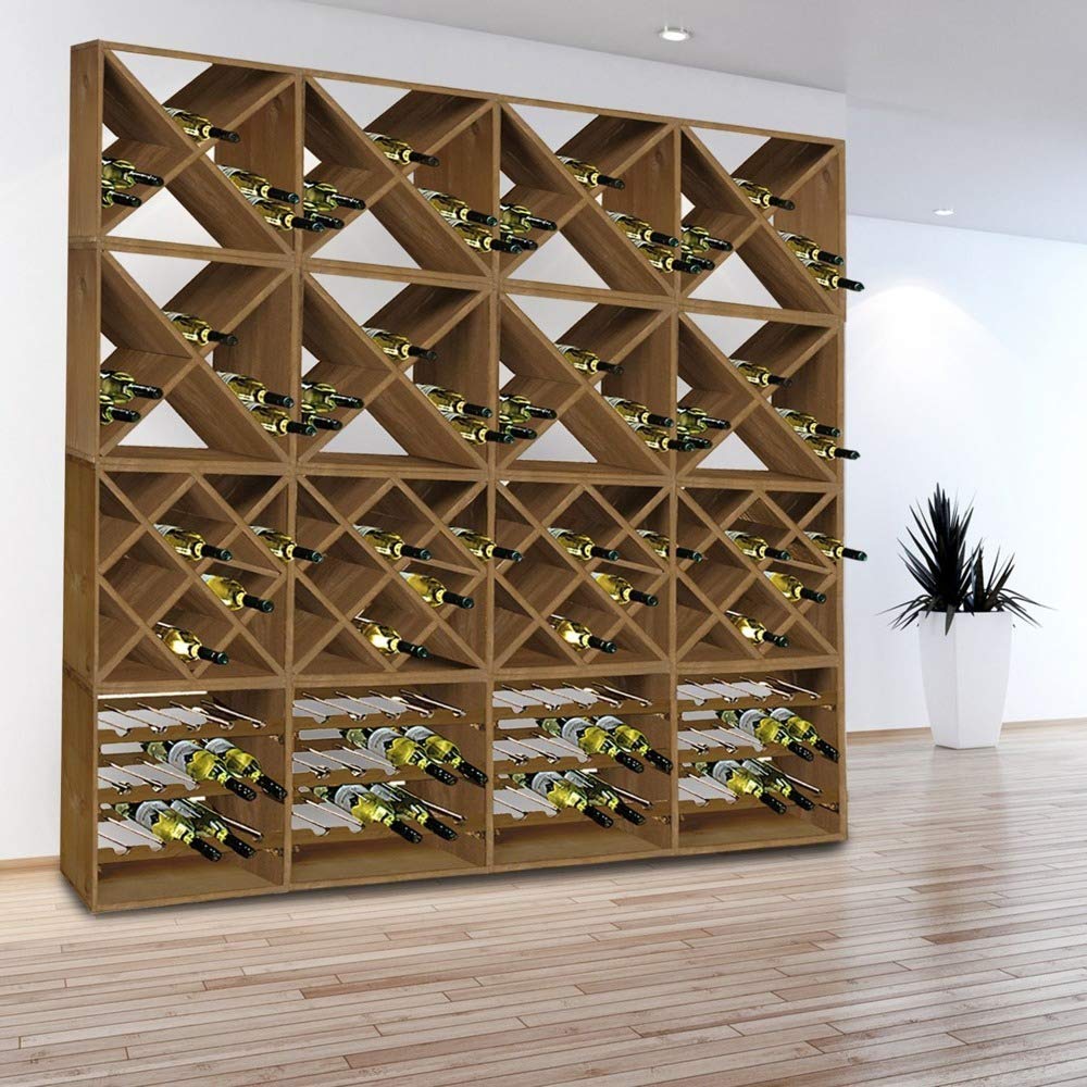 KESPER 69244 Weinregal aus Kiefernholz für 20 Flaschen, 50 x 50 x 25 cm/Weinflaschen-Regalsystem