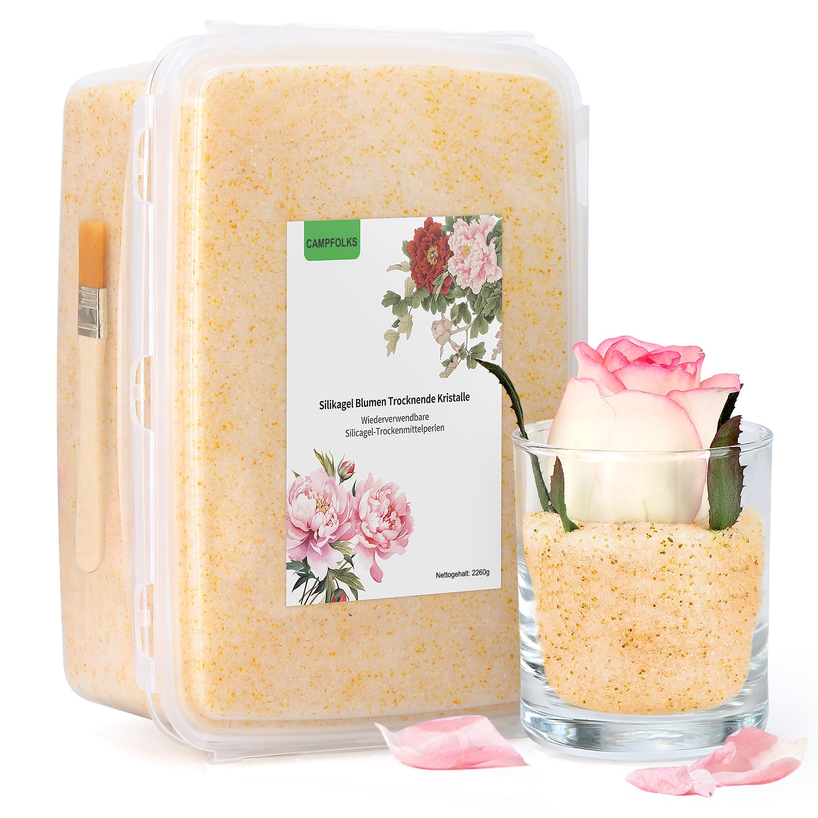 5.5 LBS Silicagel Kieselgel zum Trocknen von Blumen Trockensalz für Blumen Silikat Trockenmittel für DIY Silica Gel Regenerierbar Trocknungskristalle mit Farbwechsel