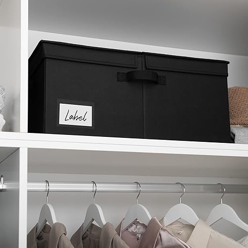 Miniatura 8 de GRANNY SAYS Contenedor de almacenamiento de tela con tapa, organizadores de armario de lino y cestas de almacenamiento, caja de almacenamiento