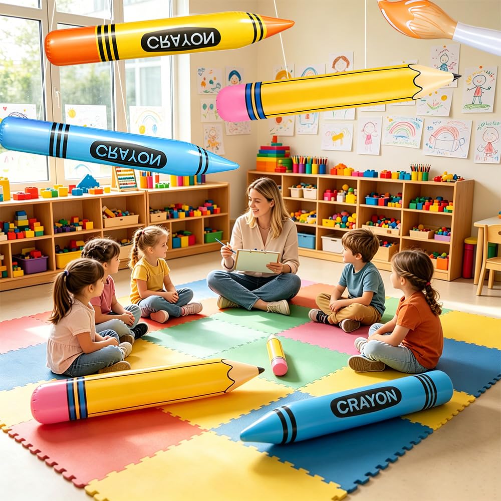 9 Pezzi Gigante Gonfiabile a Forma di Matita, Decorazioni per Scuola per Aule, Feste del Primo Giorno di Scuola e Celebrazioni di Benvenuto