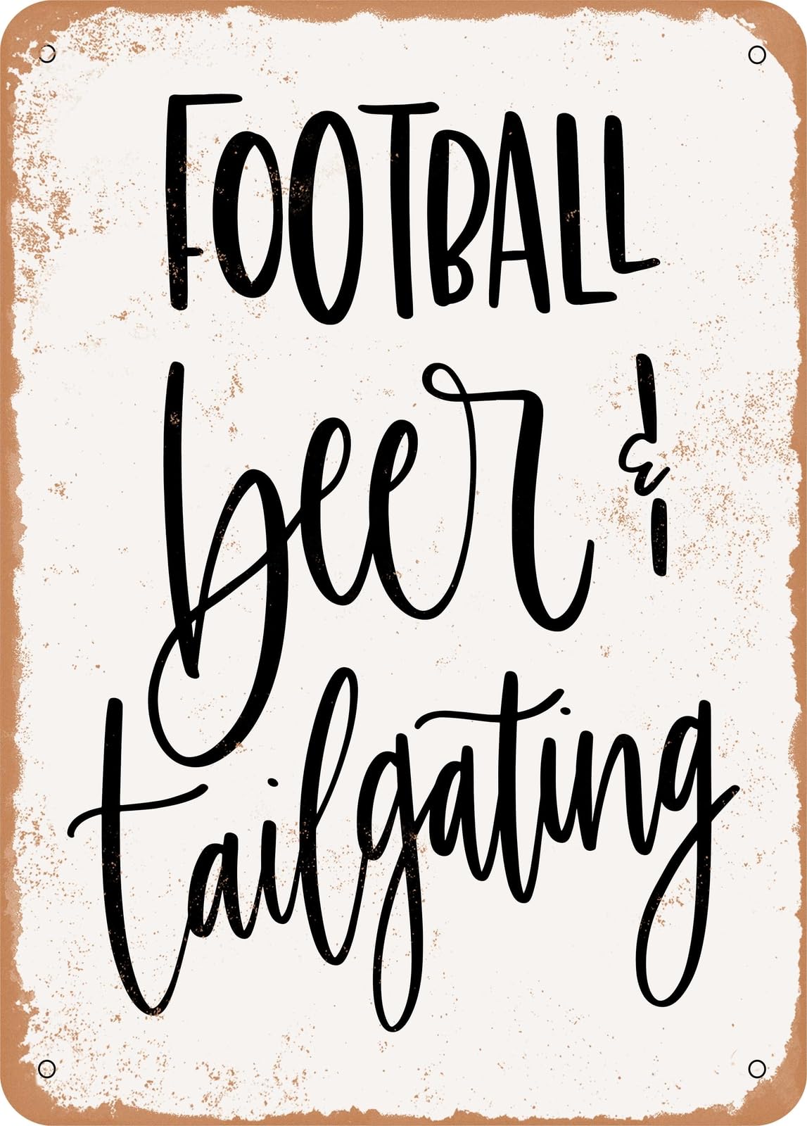 Miaomansenstore Metal Sign - Football Beer Tailgating - Vintage Rusty Look Home Decor
