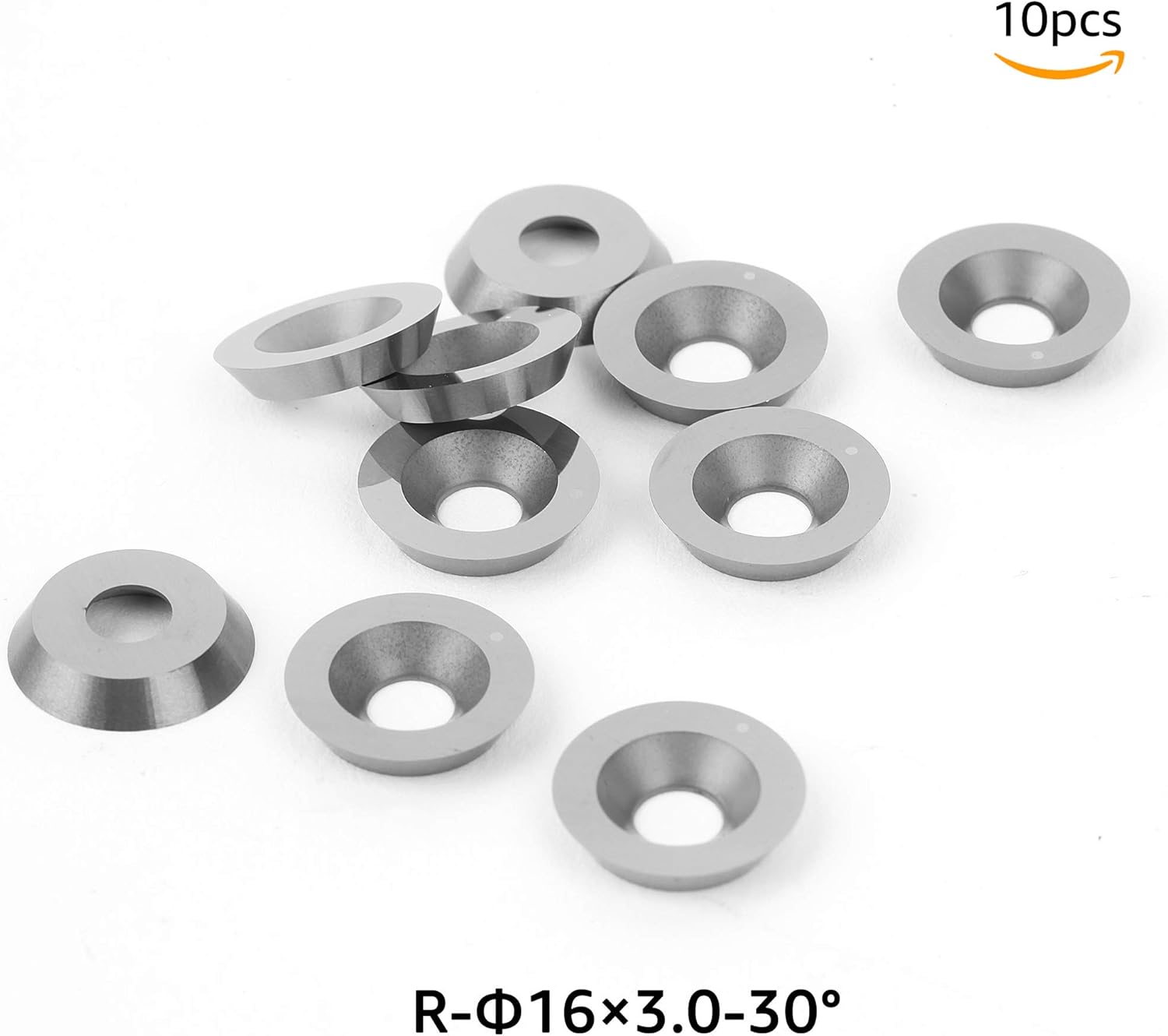 DLtools 5/8"(16mm) Round Tungsten Carbide Insert Replacement Cutters(30 Cutting Angle),for Full and Pro Size Finisher Wood Turning Lathe Tools(Ci0) (10pcs)