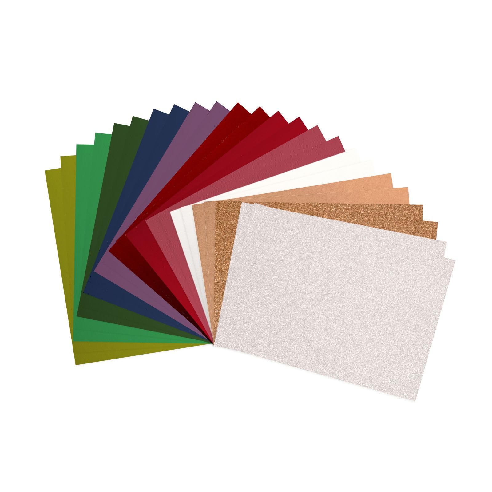 Vaessen Creative Cardstock Christmas Colours - Coloured Card Making Supplies A4-24 Sheets in 12 Colours - Coloured Paper for Scrapbooking, Card Making and Other Paper Crafts