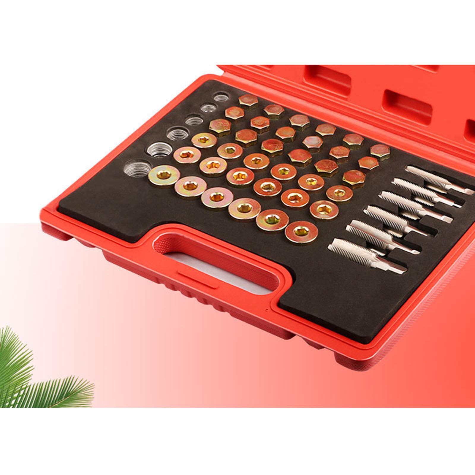 VUIUYOIES Set di 114 Utensili per Tappi di Scarico, Kit di Riparazione efficiente per Riparare Le filettature della Coppa dell'olio. Il Kit di Riparazione delle
