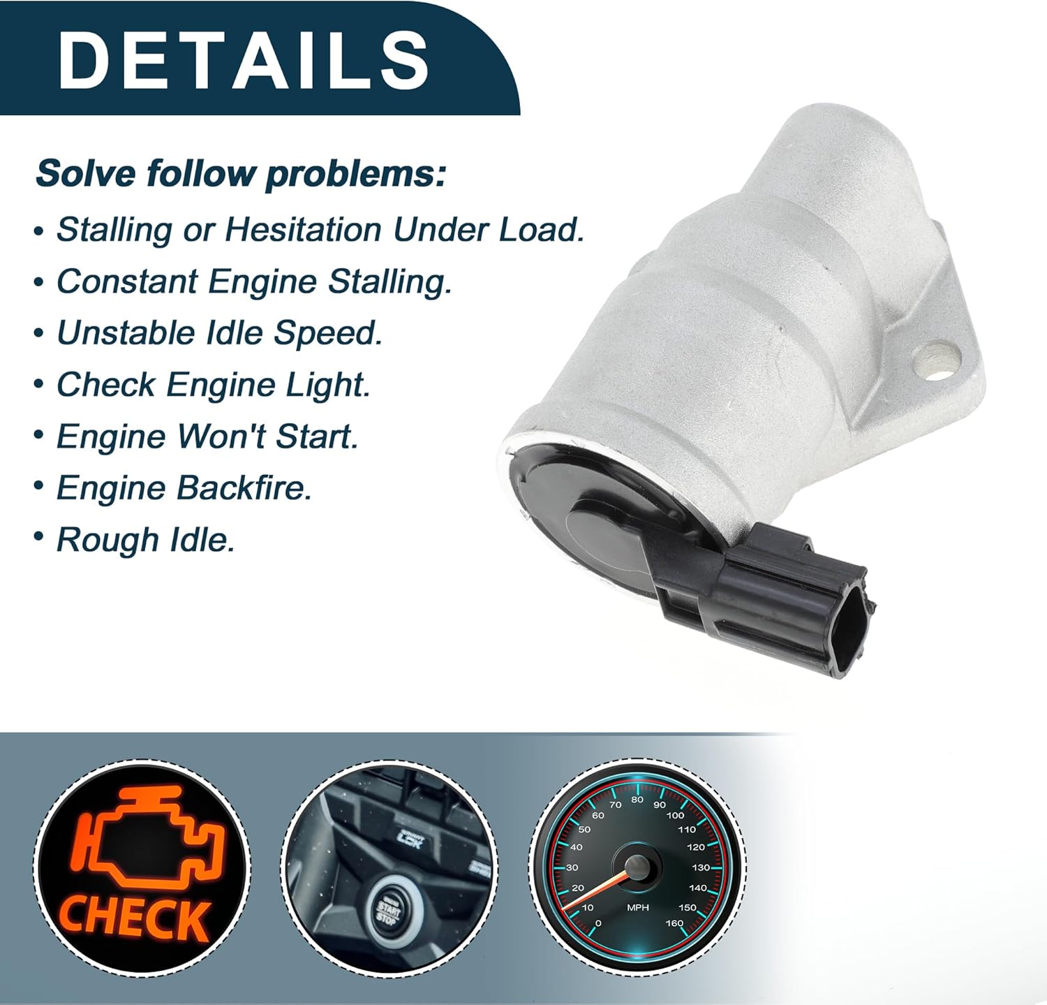 Car Idle Air Control Valve for Ford F-150 2001-2003 2005-2008 Replace No.1L3Z9F715AA IACV Idle Valve Idle Air Control Valve