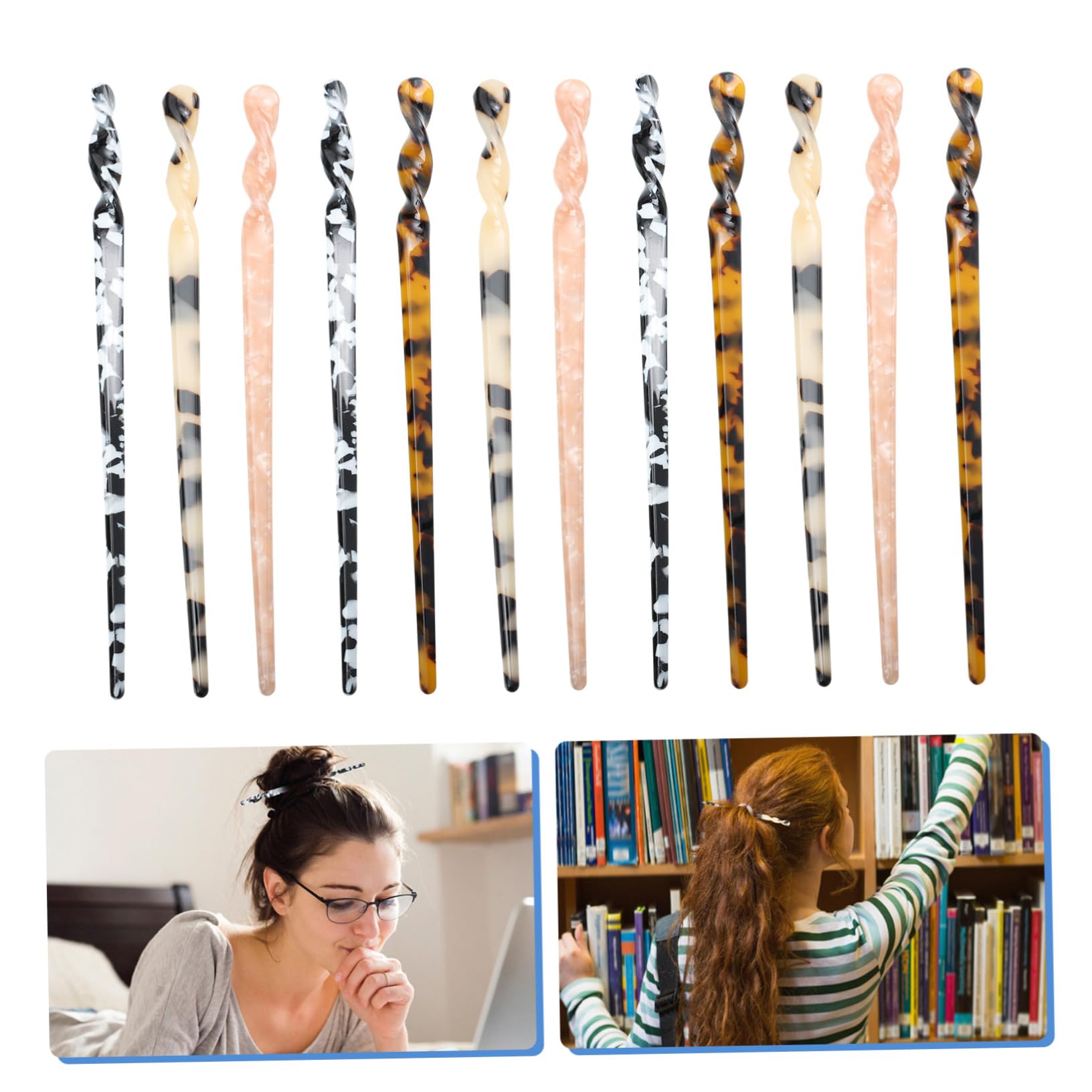 MAGICLULU Stk Haarnadel Haarschmuck Haar Klammern Haarstäbchen aus Acetat Haarstäbchen für Brötchen Haarspangen Essstäbchen Damenhaarstäbchen Haargabelstöcke für Frauen Jahrgang Haarstock