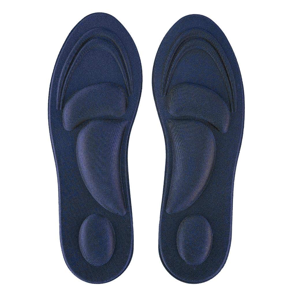 Soft Orthotic Insoles Shock Absorption Flat Feet Arch Support Memory Foam Comfort Insole for Outdoor Activities(Dark Blue for Men)