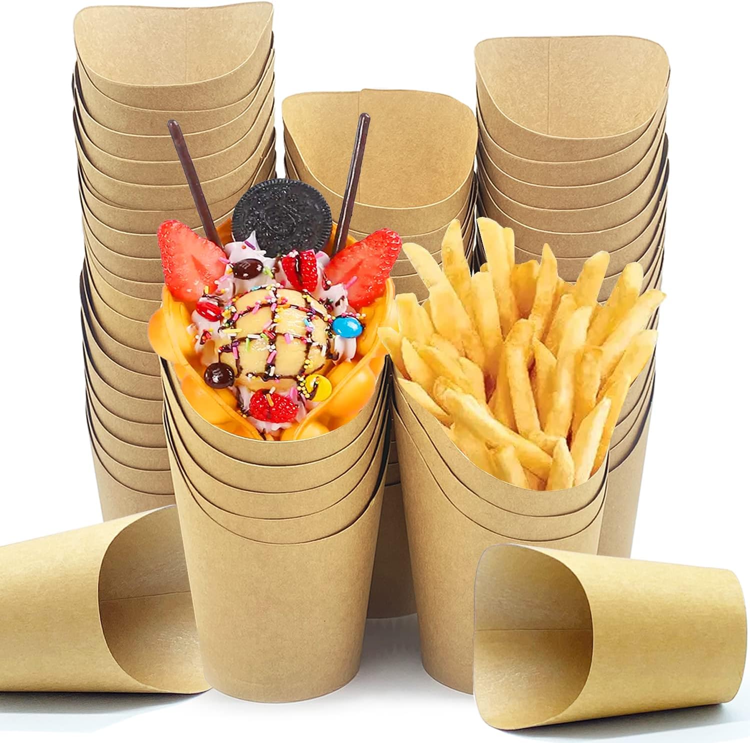 Paquete De 50 Vasos Desechables De Plástico Para Postre De 5 Onzas Con Tapa Y Cuchara