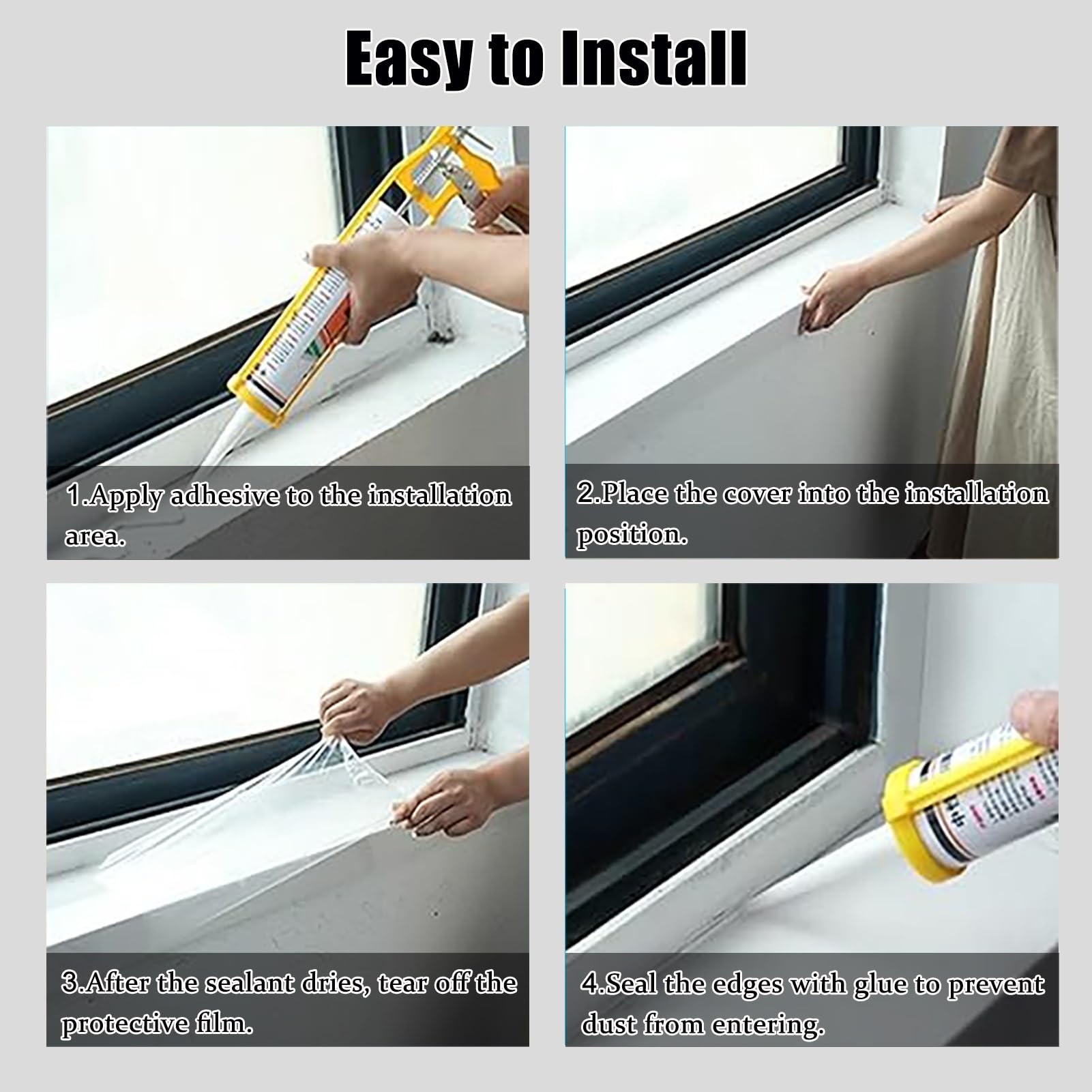 Protection de rebord de fenêtre pour loft appartement avec finition texturée lisse découpable pour intérieur et extérieur 120 x 22 cm