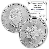 Vista 1 de 1988 - Present (Random Year) 1 oz Canadian Silver Maple Leaf Coin Brilliant Uncirculated with Certificate of Authenticity $5 Seller BU