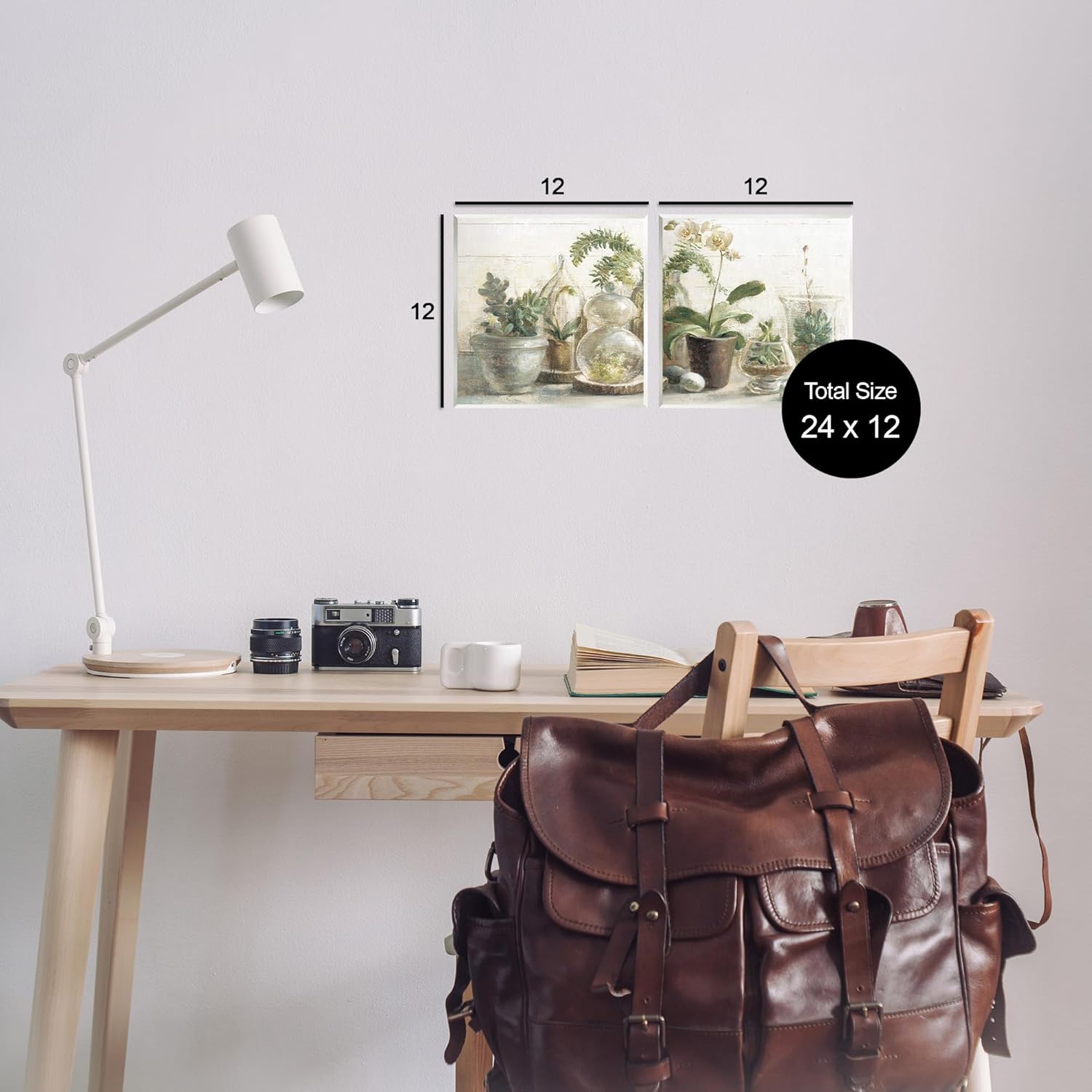 Stupell Industries Succulent House Plants Country Charm Green Brown, Designed by Danhui NAI Art, 2pc, Each 12 x 12, Wall Plaque