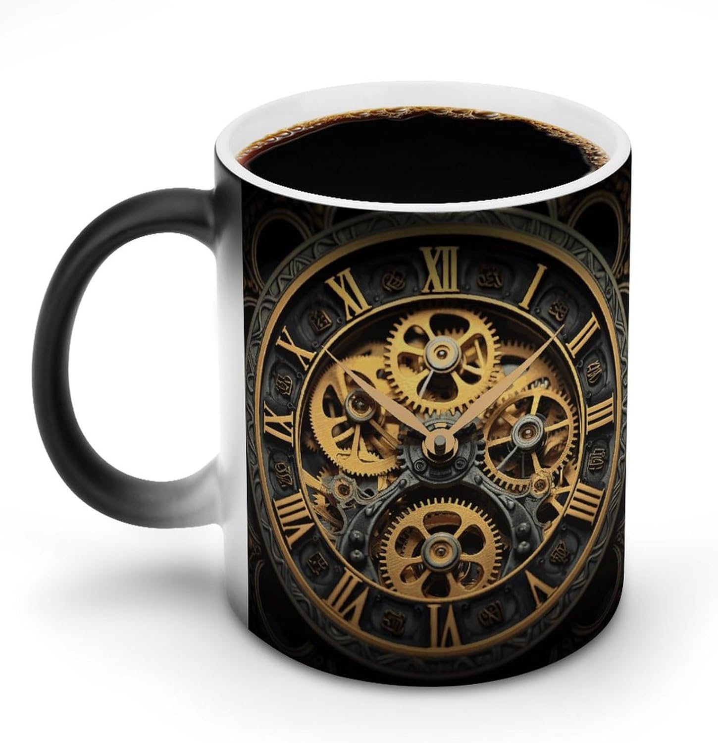 Color Changing Cups,Clock Gear Printed 11 Oz Ceramic Cups for Birthday Men Women