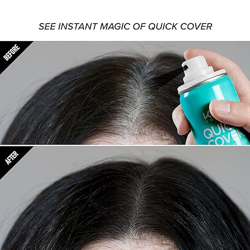 Miniatura 4 de Kiss Spray de fibra espesante de retoque de raíz de cobertura rápida, 3.38 onzas (negro natural)