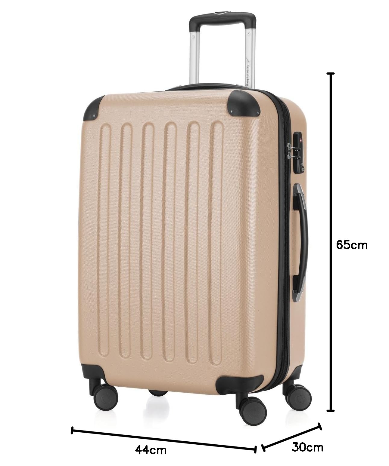 HAUPTSTADTKOFFER - Spree - Maleta rígida, Trolley expandible, Equipaje de Viaje, 4 Ruedas Dobles, TSA, 65 cm, 74 litros, Champán — view 11