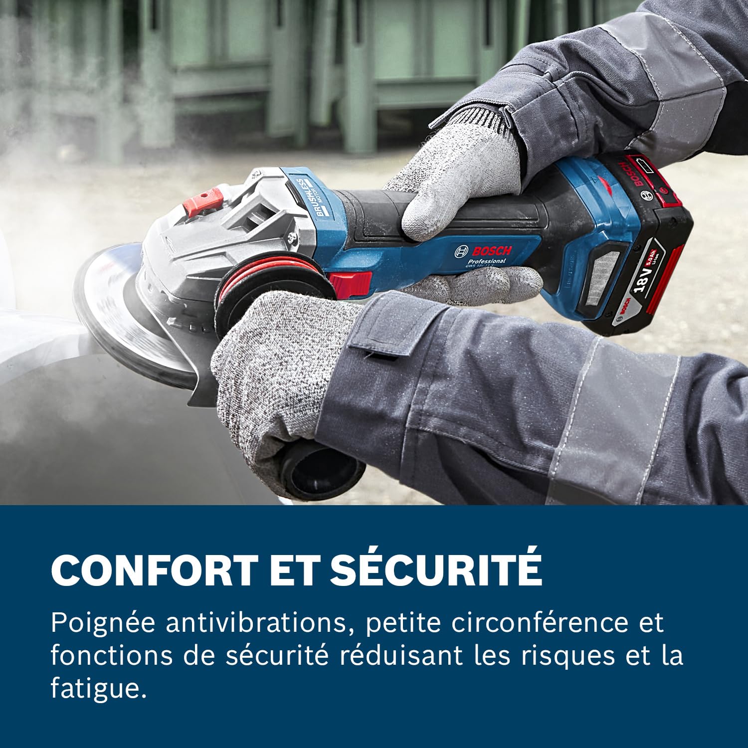 Bosch Professional 18V System haakse slijpmachine GWX 18V-10 (schijfdiameter 125 mm, met X-LOCK-opname, zonder accu's en oplader, in kartonnen doos