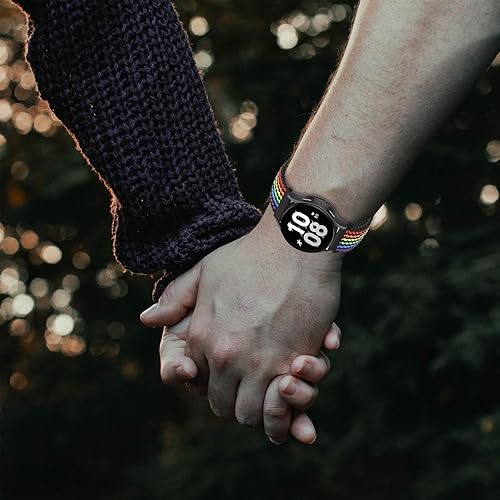 Miniatura 2 de 4 Pack 20mm Braided Elastic Bands for Samsung Galaxy Watch 66 Classic 40mm 44mm 43mm 47mm Solo Loop Band, Adjustable Stretchy Nylon Fabric Sport