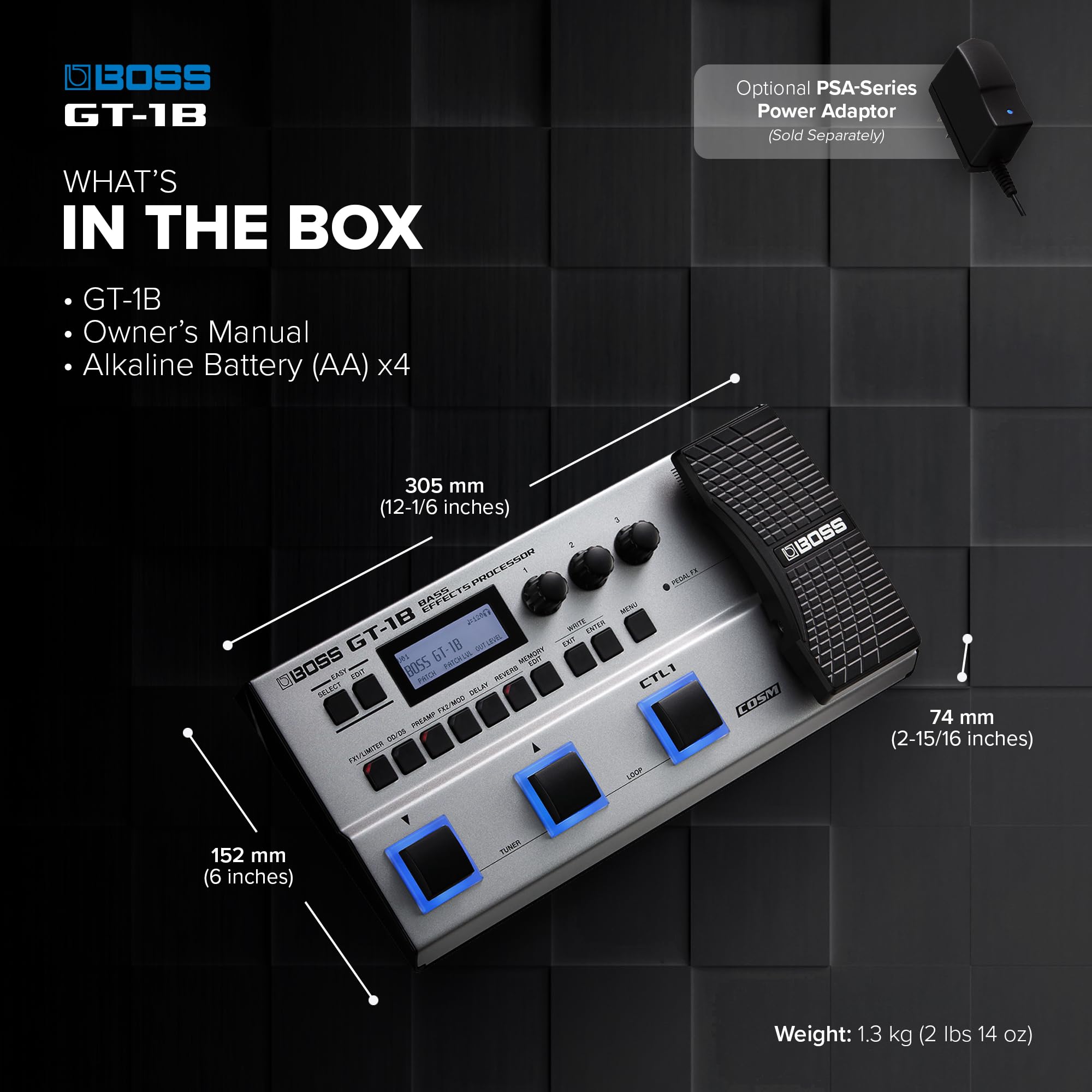 Amazon.com: BOSS GT-1B | Compact Bass Effects Processor | Bass