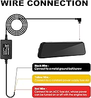 Vista 4 de Pelsee Kit de cable rígido para cámara de salpicadero, kit completo de cable duro tipo C, fusible de cable de 12V-24V a 5V para cámara de tablero