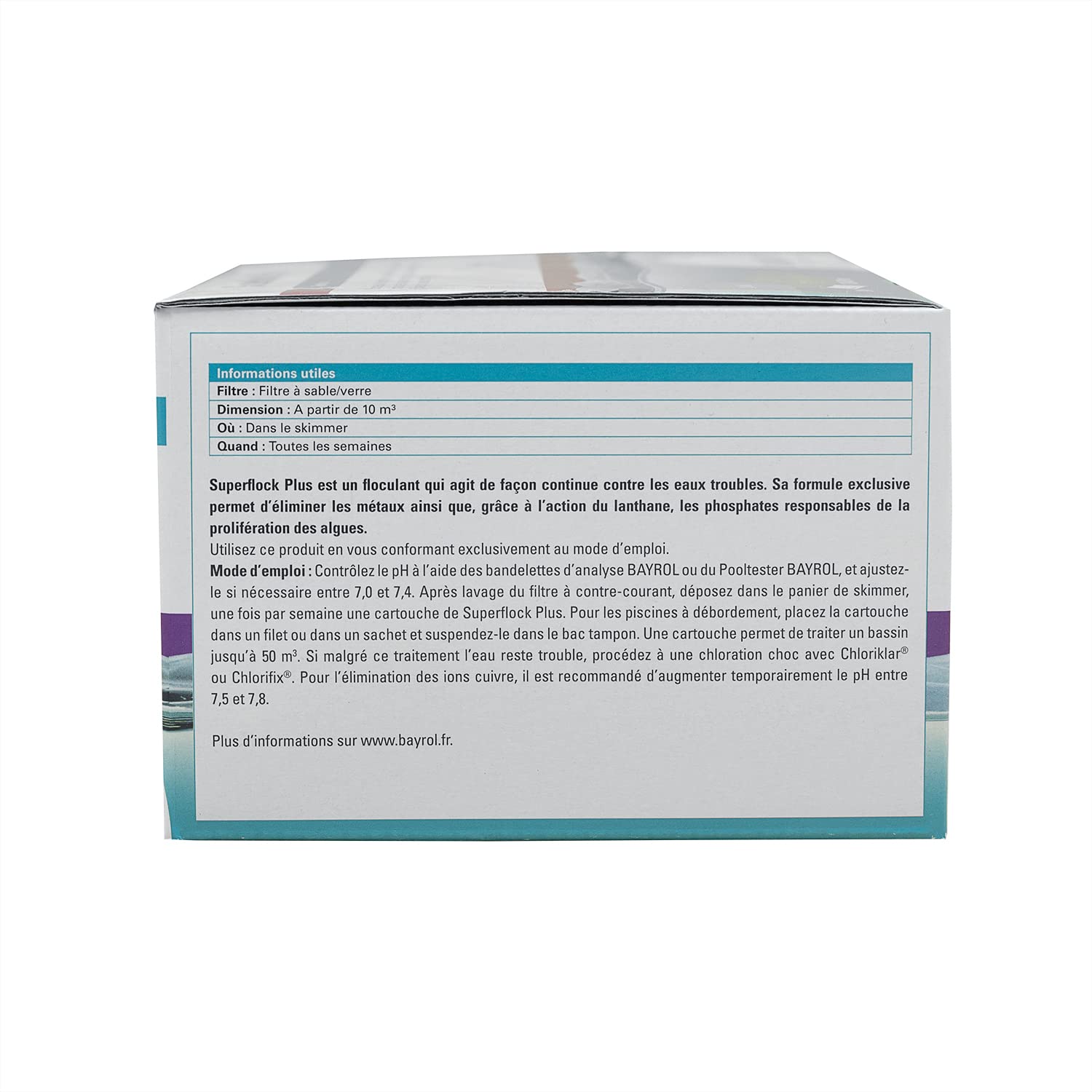 BAYROL SUPERFLOCK Plus Cartouche - 1kg | Floculant en Cartouche + 10 Tests HPS OFFERTS 6 en 1
