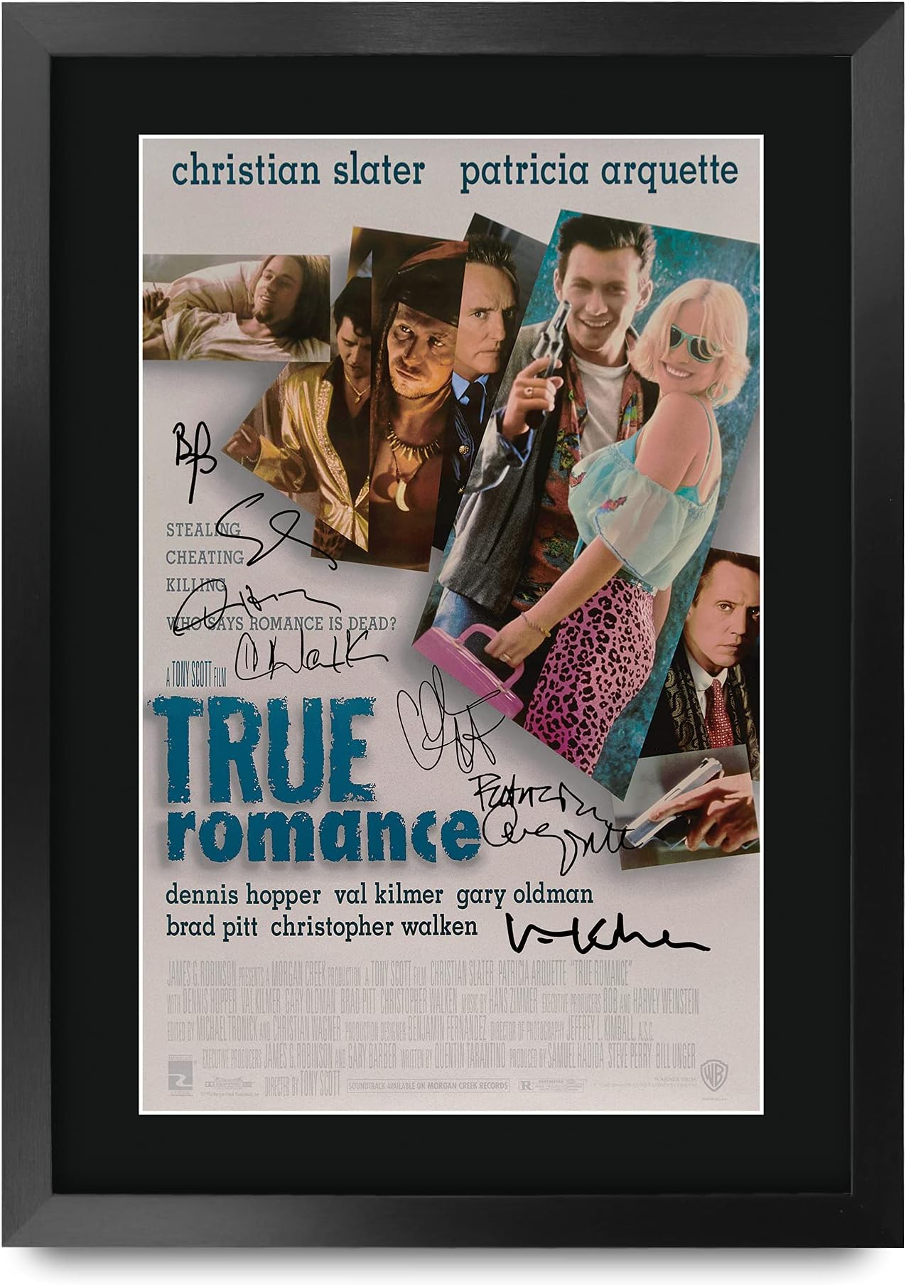 HWC Trading True Romance Gifts Printed Signed Autograph Picture for Movie Memorabilia Fans - A3 Framed