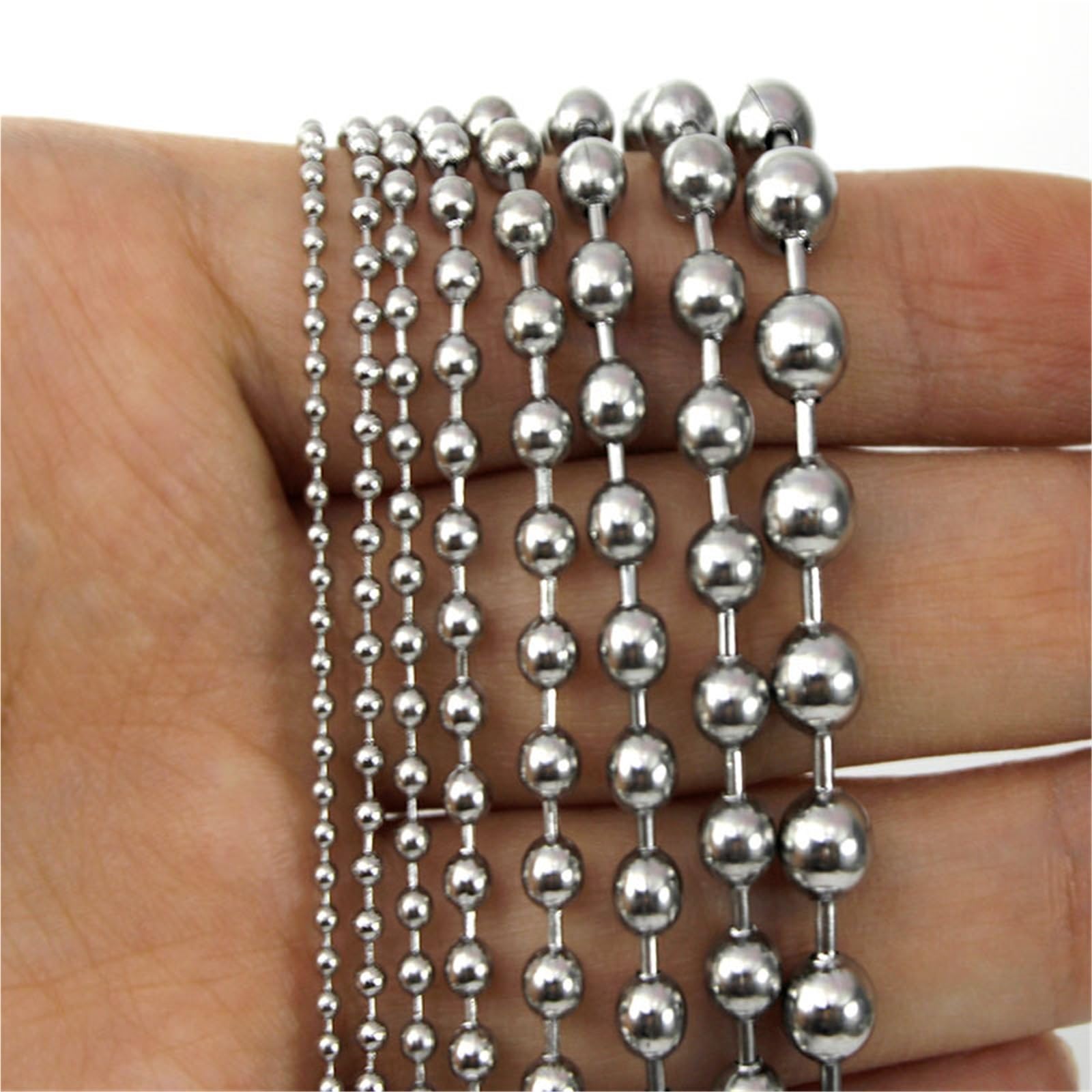Łańcuszek z koralików, with Clasp Connectors for DIY Jewelry Making 20 Meters(Styles 2,3.2mm 5meter)