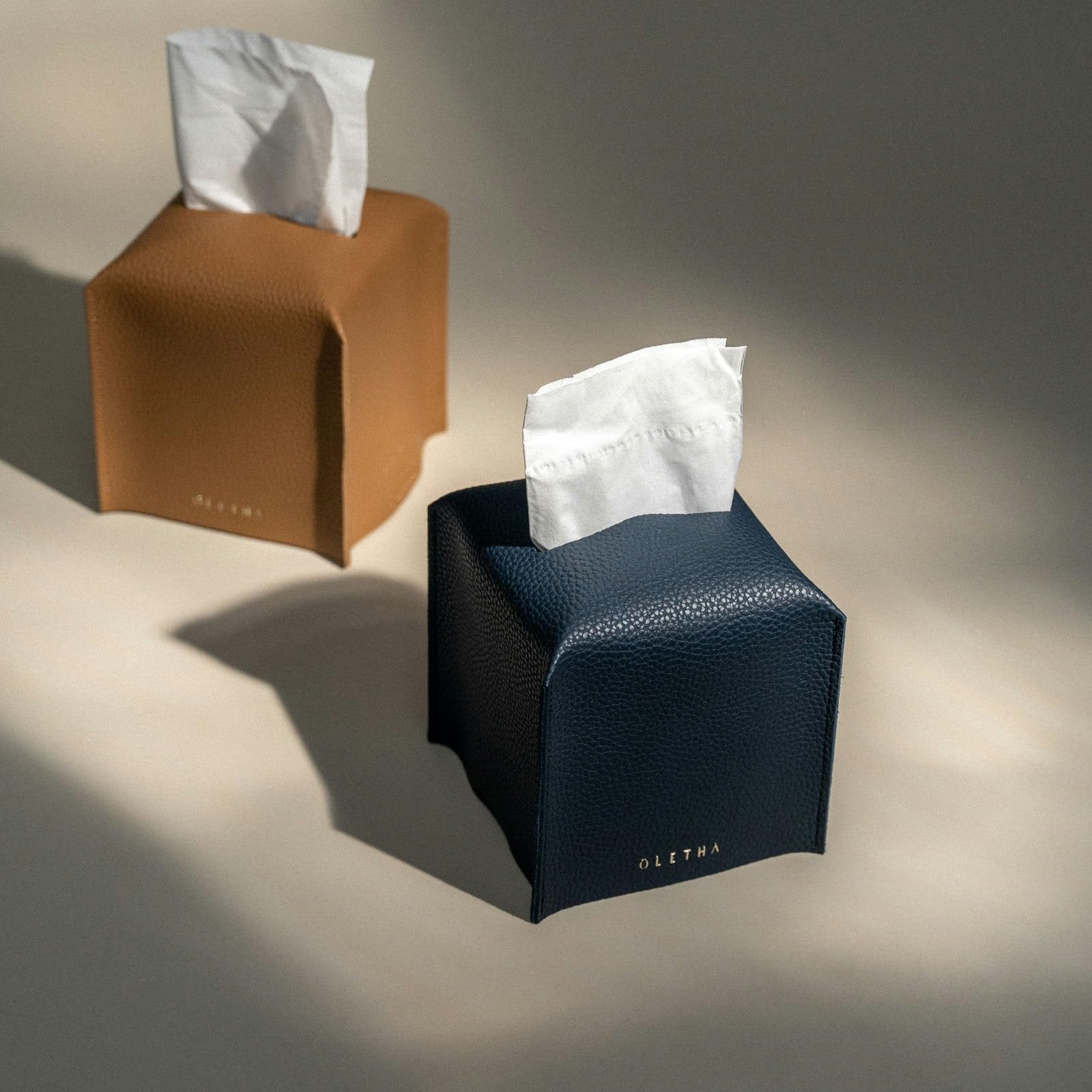 Navy Blue Tissue Box Cover - Aesthetic Decor -2