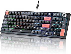 CHONCHOW Wired Mechanical Gaming Keyboard, 98 Keys LED Backlit Gaming Keyboard, 96% Hot Swappable Custom with Dedicated Volume Knob Control, Pre-lubed Blue Switch (Black)