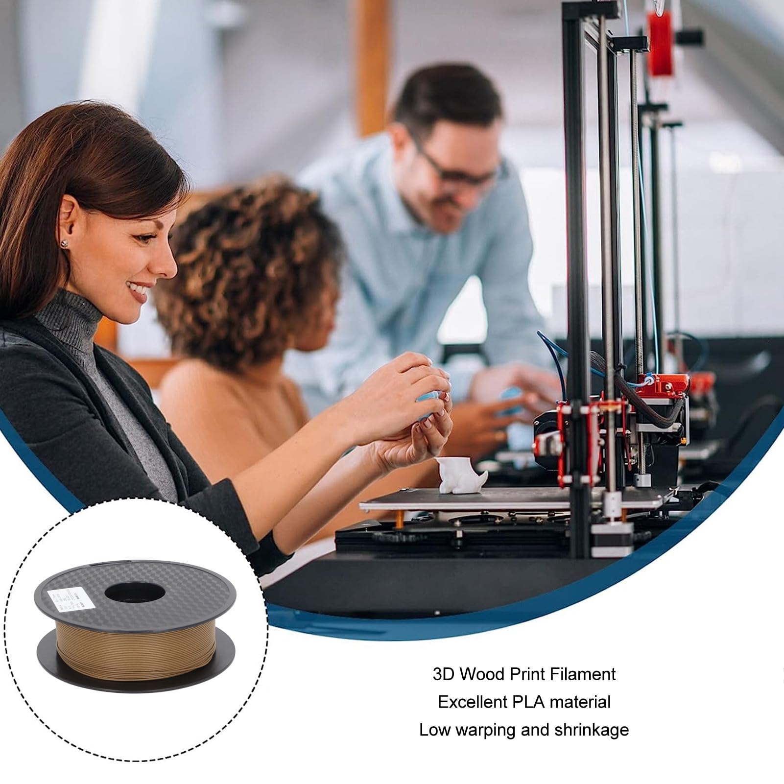 Filament do druku 3D z drewna orzechowego Filament PLA 1,75 mm Premium Materiały eksploatacyjne do drukarek 3D do realistycznych wydruków przypominających drewno Gładkie